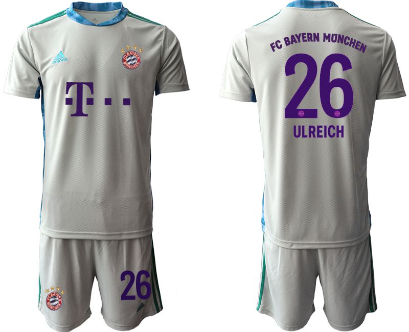 Men 2020-2021 club Bayern Munich gray goalkeeper #26 Soccer Jerseys->->Soccer Club Jersey